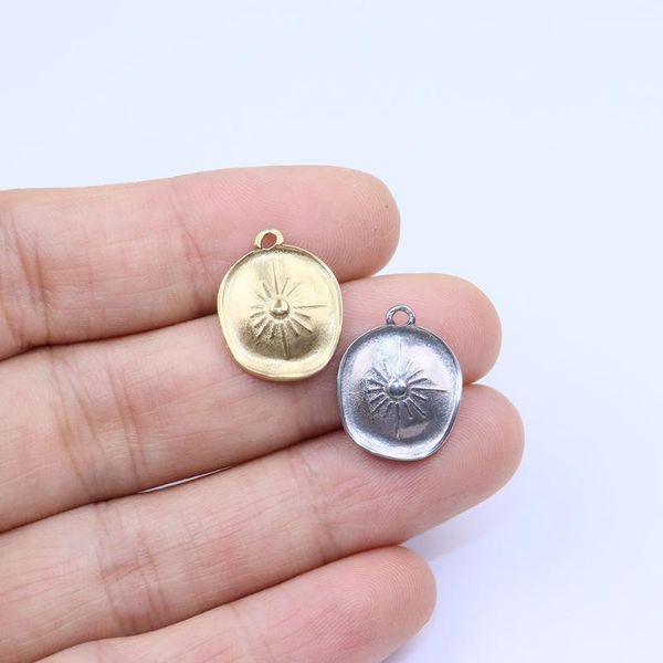 charms 5pcs 13mm wholesell casting stainless steel irregular sun coin harms pendant diy necklace earrings bracelets unfading colorless, Bronze;silver
charms 5pcs 13mm wholesell casting stainless steel irregular sun coin harms pendant diy necklace earrings bracelets unfading colorless, Bronze;silver