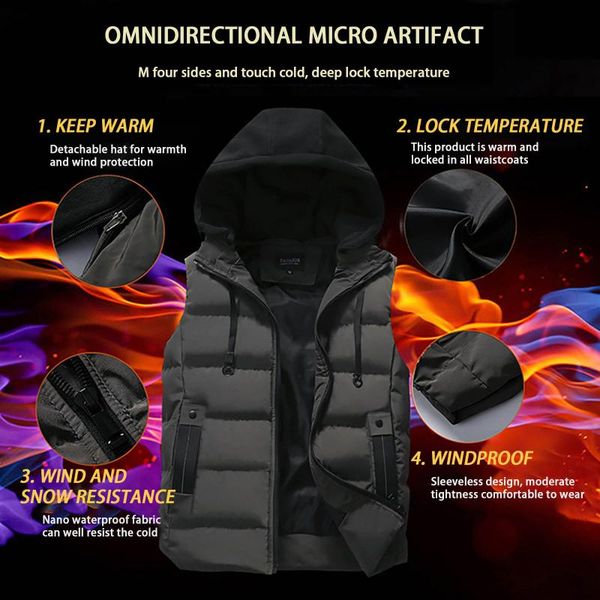 men's jackets casual cotton hooded jacket coat 2021 autumn winter solid colour cold resistant overcoat fashion vest for male, Black;brown
men's jackets casual cotton hooded jacket coat 2021 autumn winter solid colour cold resistant overcoat fashion vest for male, Black;brown