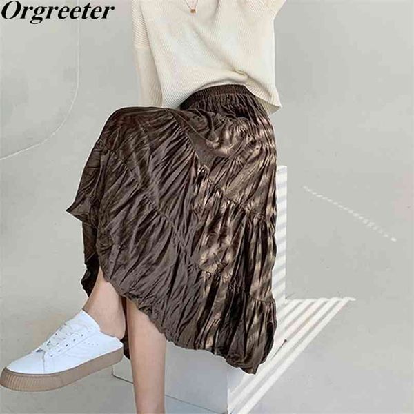 spring and autumn velvet pleated skirt female chic loose ruched mid-length retro a-line skirts 210602, Black
spring and autumn velvet pleated skirt female chic loose ruched mid-length retro a-line skirts 210602, Black