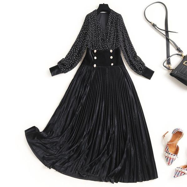 casual dresses elegant runway women fall winter midi velvet long sleeve clothes dot print patchwork vintage robe femme party vestidos, Black;gray
casual dresses elegant runway women fall winter midi velvet long sleeve clothes dot print patchwork vintage robe femme party vestidos, Black;gray