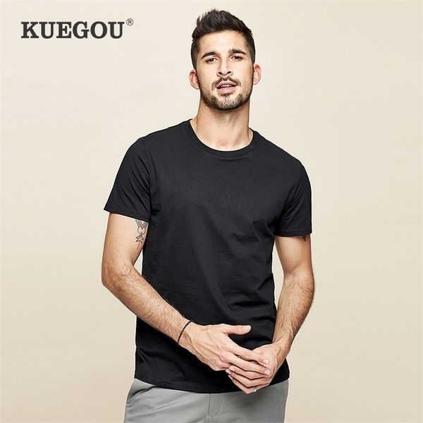 kuegou men's t-shirt short sleeves 100% cotton t shirt for men summer fashion tshirts pure color plus size zt-396 210409, White;black
kuegou men's t-shirt short sleeves 100% cotton t shirt for men summer fashion tshirts pure color plus size zt-396 210409, White;black