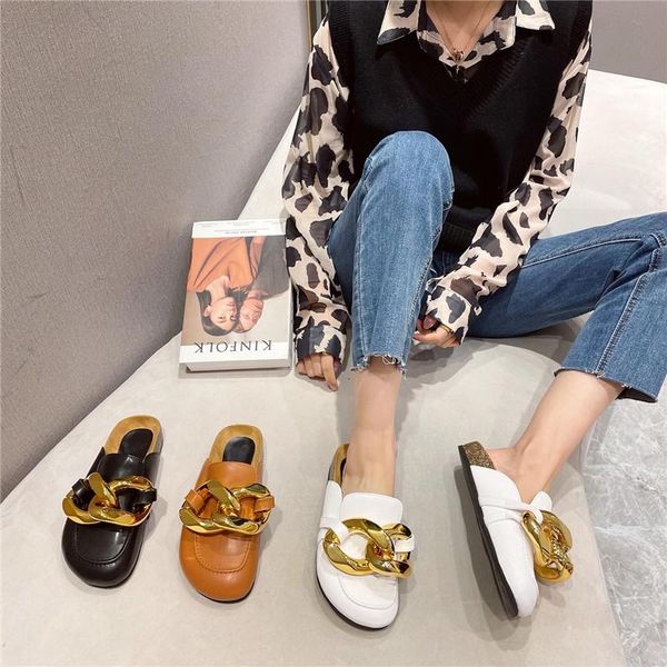 fashion luxury golden chain style comfortable platform flat slippers design shoes loafers lazy, Black
fashion luxury golden chain style comfortable platform flat slippers design shoes loafers lazy, Black