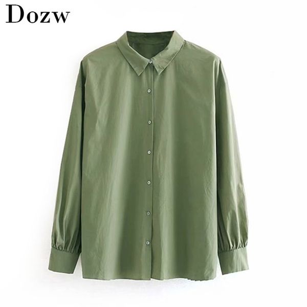 women solid casual blouse autumn pleated long sleeve ladies shirt turn down collar loose green white blusa feminina 210515
women solid casual blouse autumn pleated long sleeve ladies shirt turn down collar loose green white blusa feminina 210515
