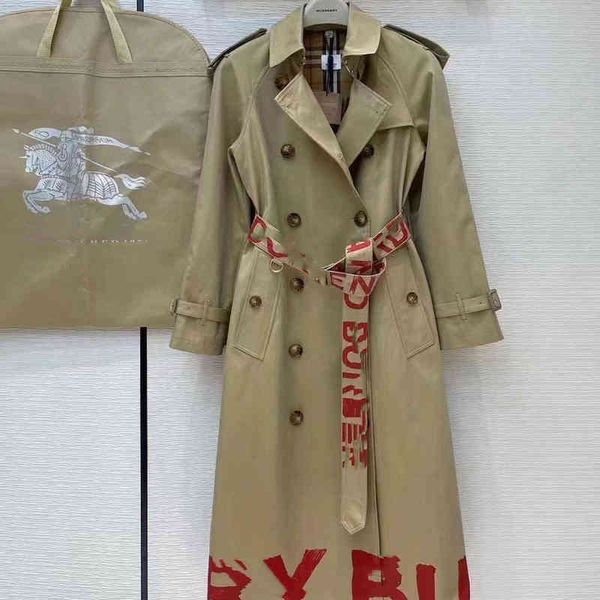 autumn/winter new women's long trench coat classic hem fashion universal lettering knee, Tan;black
autumn/winter new women's long trench coat classic hem fashion universal lettering knee, Tan;black
