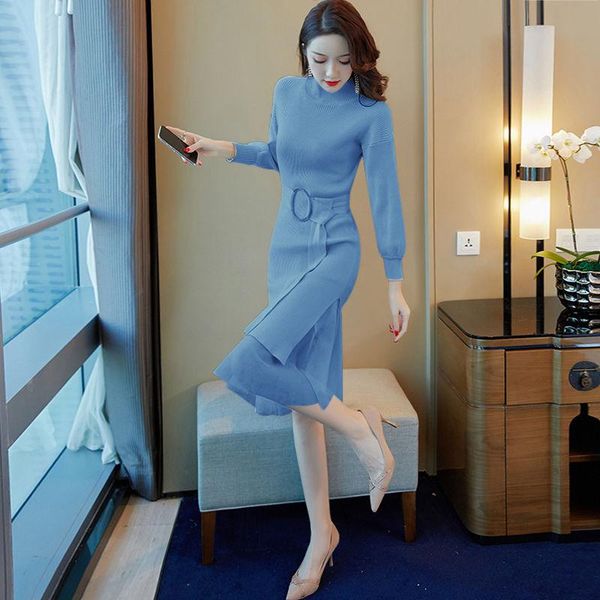 casual dresses solid color fashion three piece turtleneck knitted dress and lace net yarn sashes 2021 fall elegant base, Black;gray
casual dresses solid color fashion three piece turtleneck knitted dress and lace net yarn sashes 2021 fall elegant base, Black;gray