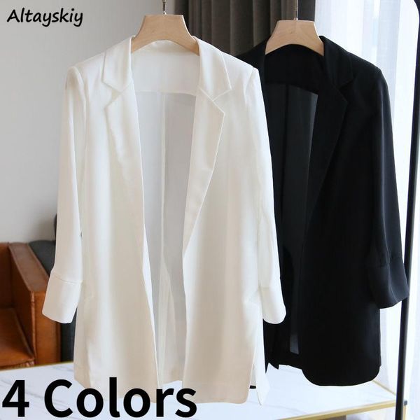 women's suits & blazers casual womens sun-proof breathable loose summer three quarter sleeve outwear all-match office lady chic thin cl, White;black
women's suits & blazers casual womens sun-proof breathable loose summer three quarter sleeve outwear all-match office lady chic thin cl, White;black