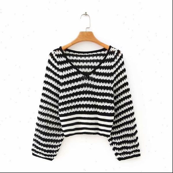 women sweater vintage v neck black white color pathcwork knitting ladies long sleeve thin sweaters chic pullovers s325, White;black
women sweater vintage v neck black white color pathcwork knitting ladies long sleeve thin sweaters chic pullovers s325, White;black