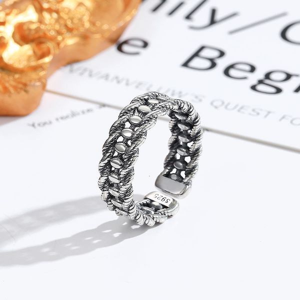 delicate ring korean version s925 silver cool wind make old hemp rope fashion trend taiyin open for men and women
delicate ring korean version s925 silver cool wind make old hemp rope fashion trend taiyin open for men and women