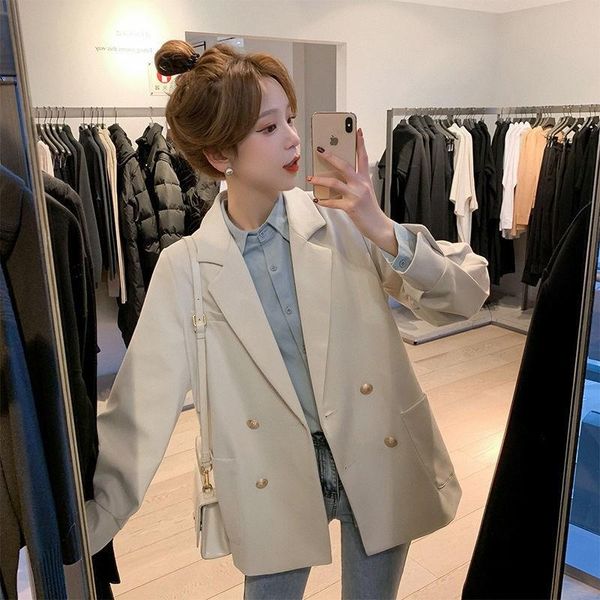 women's suits & blazers double-breasted suit jacket female design sense niche korean commuter spring street, White;black
women's suits & blazers double-breasted suit jacket female design sense niche korean commuter spring street, White;black
