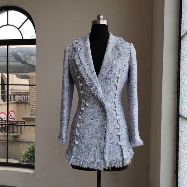 women's wool & blends 2021 autumn spring brand pearls beading tweed coat fashion tassels women elegant b919, Black
women's wool & blends 2021 autumn spring brand pearls beading tweed coat fashion tassels women elegant b919, Black