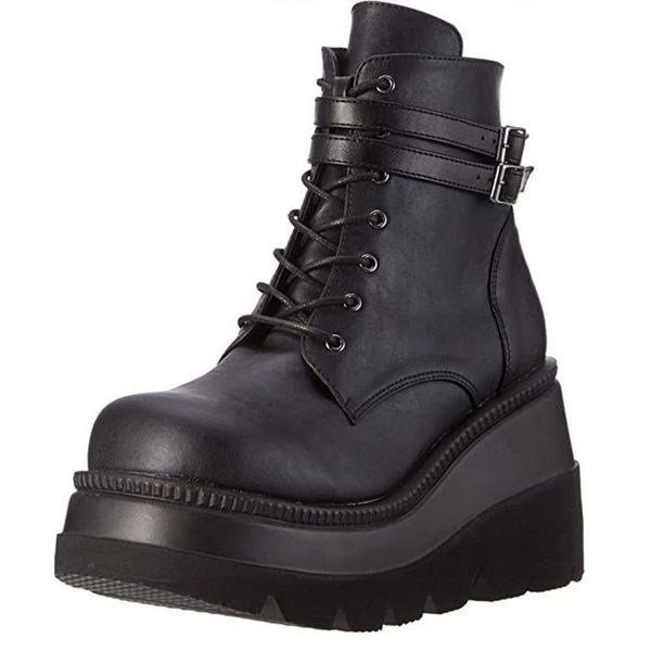 boots 2021 autumn women high platform fashion thick heel wedges party ankle woman lace up buckle female shoes botas mujer, Black
boots 2021 autumn women high platform fashion thick heel wedges party ankle woman lace up buckle female shoes botas mujer, Black