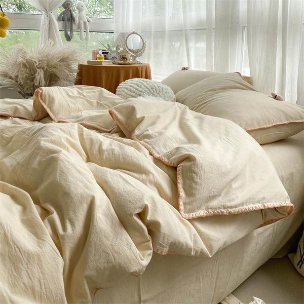 bedding sets washed cotton four-piece sheeting yarn-dyed pure color duvet cover sheets 1.8m can be bare sleeping
bedding sets washed cotton four-piece sheeting yarn-dyed pure color duvet cover sheets 1.8m can be bare sleeping
