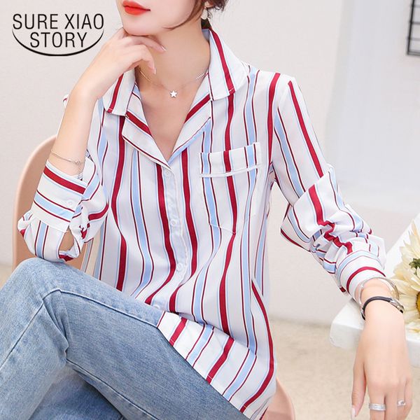 autumn korean loose long sleeve striped shirt suit collar shirts women and blouses 6427 50 210417, White
autumn korean loose long sleeve striped shirt suit collar shirts women and blouses 6427 50 210417, White
