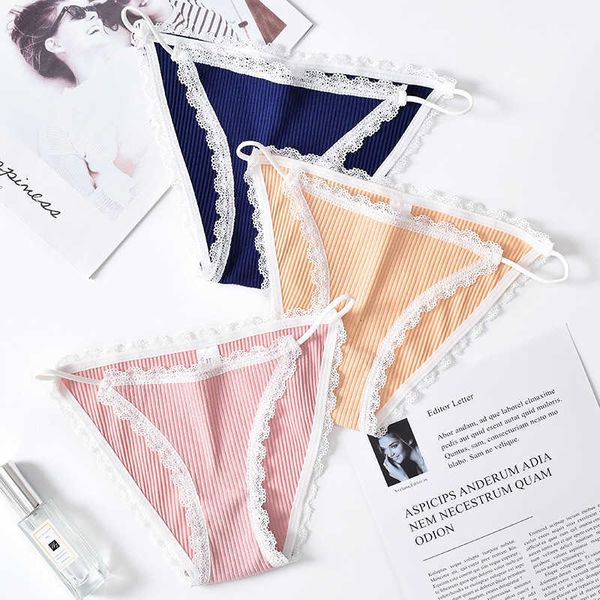 size large women's pure cotton thread striped underwear female lace girl fun thong t-pants, Black;white
size large women's pure cotton thread striped underwear female lace girl fun thong t-pants, Black;white