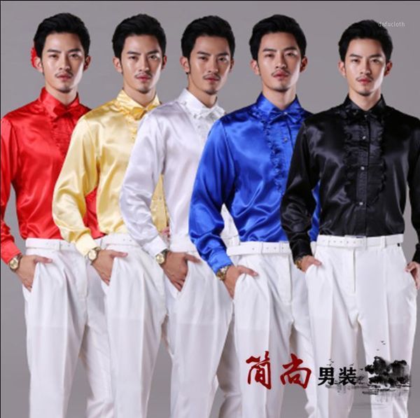 wavy color golden lacines shirt men singer dance camisa masculina social star style dress mens personalized stage fashion men's casual, White;black
wavy color golden lacines shirt men singer dance camisa masculina social star style dress mens personalized stage fashion men's casual, White;black