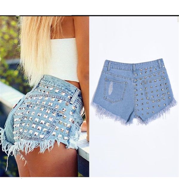 women's shorts fashion brand vintage tassel rivet ripped loose high waisted short jeans punk woman denim, White;black
women's shorts fashion brand vintage tassel rivet ripped loose high waisted short jeans punk woman denim, White;black