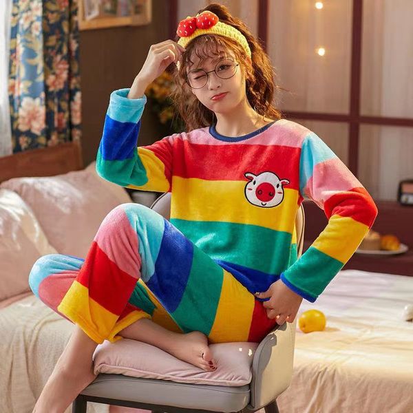 womens pajamas new 2021 autumn winter warm women pyjamas sets thick coral velvet long sleeve cartoon pajamas set girl stitch, Black;red
womens pajamas new 2021 autumn winter warm women pyjamas sets thick coral velvet long sleeve cartoon pajamas set girl stitch, Black;red