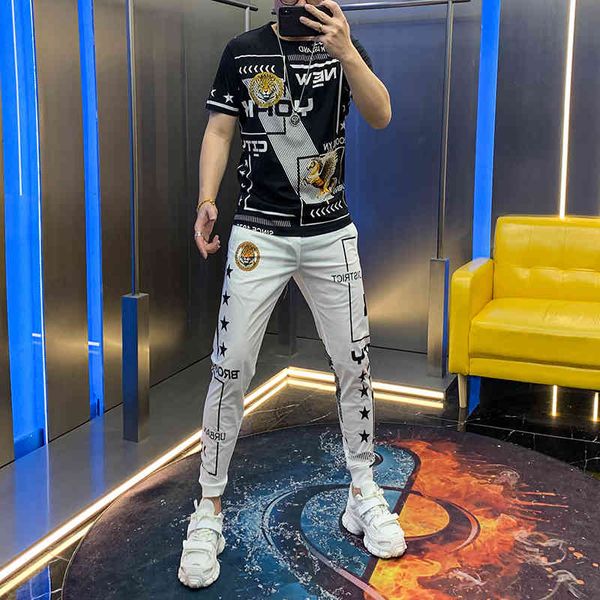 hoodies summer european men short-sleeve leisure pants alphabetical imprint animal slimming suit of two pieces for man, Black
hoodies summer european men short-sleeve leisure pants alphabetical imprint animal slimming suit of two pieces for man, Black