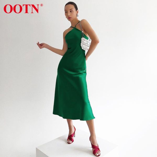 casual dresses ootn green off shoulder summer ladies elegant satin midi long sundress women sleeveless party dress evening silk, Black;gray 
casual dresses ootn green off shoulder summer ladies elegant satin midi long sundress women sleeveless party dress evening silk, Black;gray