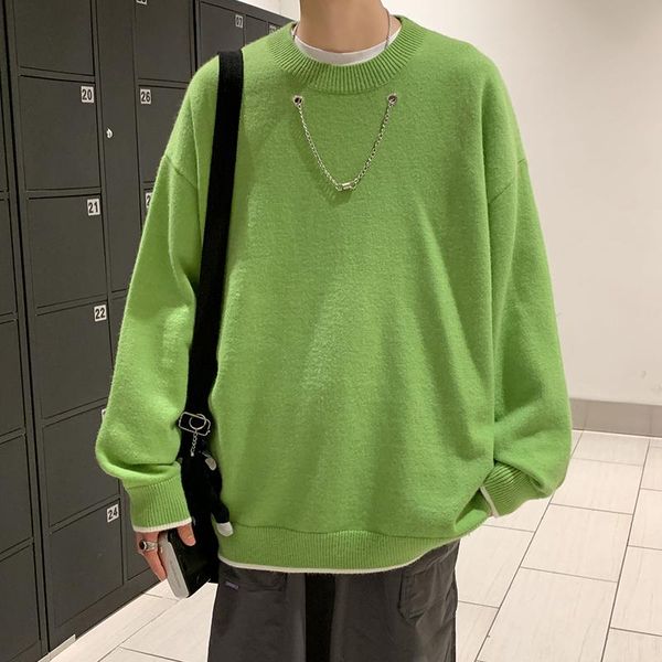 men's sweaters winter chain o-neck sweater men warm fashion casual knitted pullover korean loose long-sleeved mens jumper clothes, White;black
men's sweaters winter chain o-neck sweater men warm fashion casual knitted pullover korean loose long-sleeved mens jumper clothes, White;black