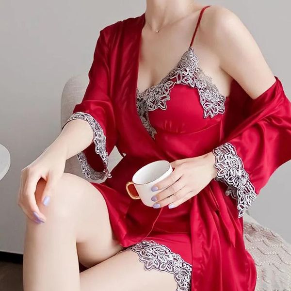 women's sleepwear womens nightdress bath robe gown imitation ice silk solid color nightgown plus size nightwear, Black;red
women's sleepwear womens nightdress bath robe gown imitation ice silk solid color nightgown plus size nightwear, Black;red