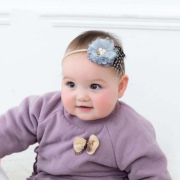 children's headdress hair accessories handmade fabric stitching head flower seamless nylon baby band, Slivery;white
children's headdress hair accessories handmade fabric stitching head flower seamless nylon baby band, Slivery;white