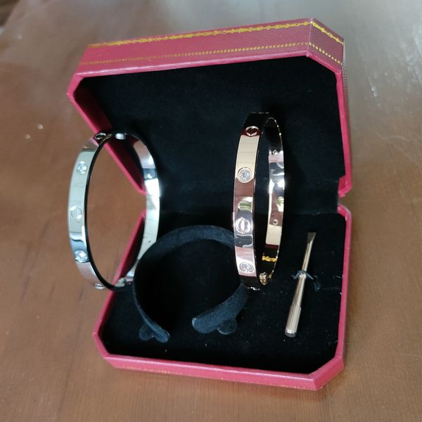 6styles 7size brand love screw bangles rings 316l titanium steel with cz stone screwdriver luxury bracelet for women men lover bracelets 6mm, Silver
6styles 7size brand love screw bangles rings 316l titanium steel with cz stone screwdriver luxury bracelet for women men lover bracelets 6mm, Silver