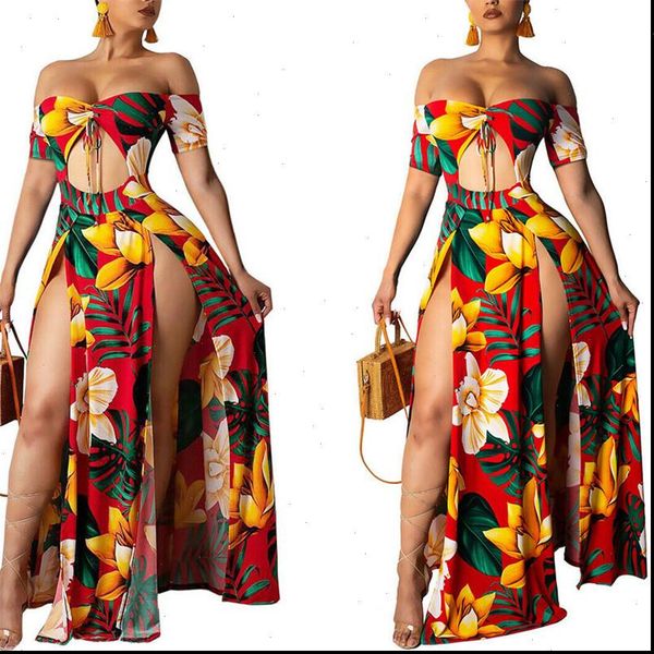 boho floral print off womens dresses shoulder short sleeve front hollow split long maxi dress evening party beach summer sundress, Black;gray
boho floral print off womens dresses shoulder short sleeve front hollow split long maxi dress evening party beach summer sundress, Black;gray