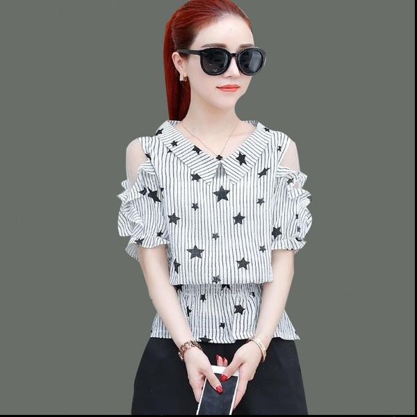 spring summer chiffon women blouses short sleeve peter pan collar casual loose striped df3282, White
spring summer chiffon women blouses short sleeve peter pan collar casual loose striped df3282, White