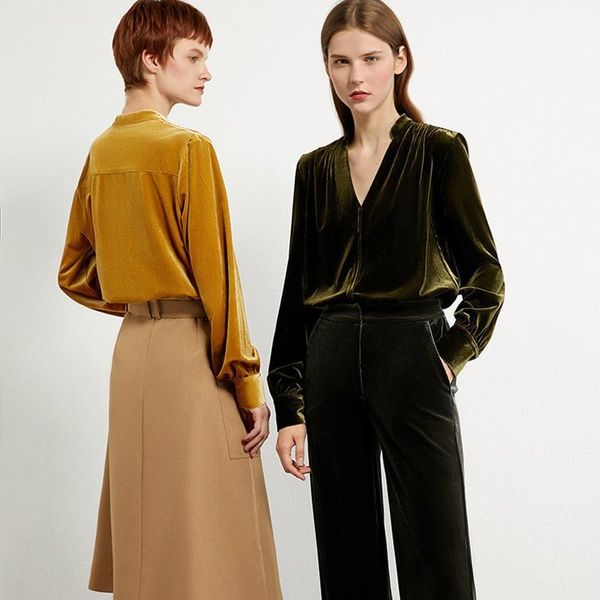 women's blouses & shirts retro hong kong style velvet shirt fall / winter 2021 loose v-neck long sleeve pleated blouse b4bu, White
women's blouses & shirts retro hong kong style velvet shirt fall / winter 2021 loose v-neck long sleeve pleated blouse b4bu, White
