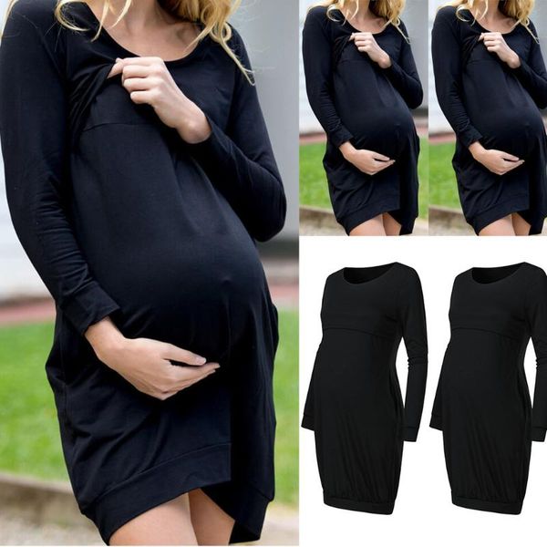 women's maternity pregnanty long sleeve solid dress pmaternity nightdress cotton pregnant casual with pocket autumn winter dresses, White
women's maternity pregnanty long sleeve solid dress pmaternity nightdress cotton pregnant casual with pocket autumn winter dresses, White
