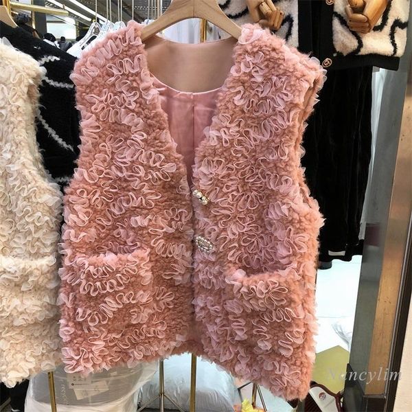 women's vests ruffled lamb fur vest women 2021 autumn and winter korean style single-breasted temperament warm waistcoat coats lady, Black;white
women's vests ruffled lamb fur vest women 2021 autumn and winter korean style single-breasted temperament warm waistcoat coats lady, Black;white