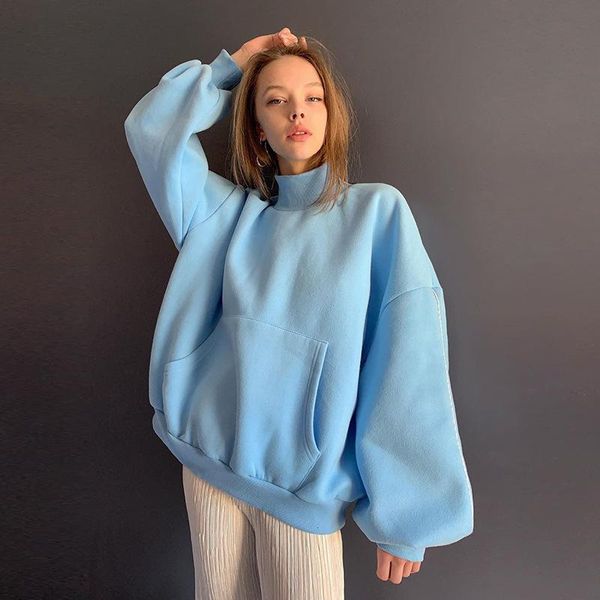 women's hoodies & sweatshirts autumn clothing european style solid color high collar loose lazy pullover sweater women casual top, Black
women's hoodies & sweatshirts autumn clothing european style solid color high collar loose lazy pullover sweater women casual top, Black