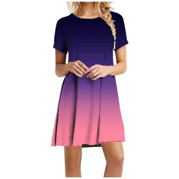casual dresses fashion women short sleeve draped mini dress summer gradient o-neck female daily a-line sundress vestidos, Black;gray
casual dresses fashion women short sleeve draped mini dress summer gradient o-neck female daily a-line sundress vestidos, Black;gray