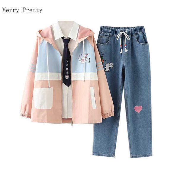 women's casual sets pants zipper hooded jackets with denim white tie blouse tracksuit three piece set clothing 210526
women's casual sets pants zipper hooded jackets with denim white tie blouse tracksuit three piece set clothing 210526