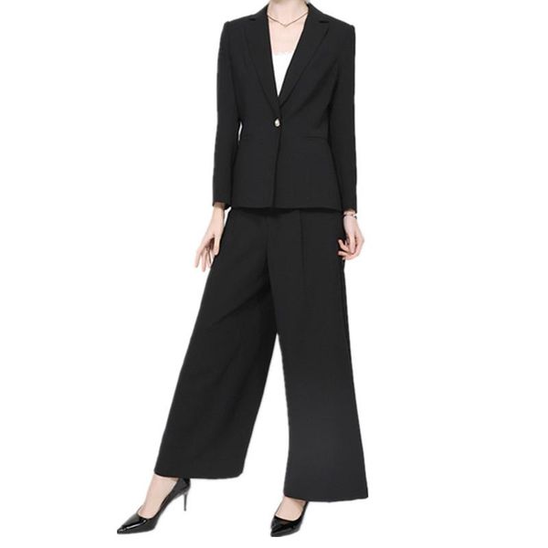 women's suit casual two-piece (jacket + pants) jacket with wide-leg pants formal custom two piece, White
women's suit casual two-piece (jacket + pants) jacket with wide-leg pants formal custom two piece, White