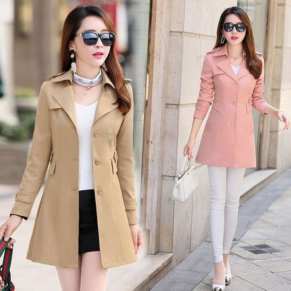 women's trench coats spring autumn elegant medium long jacket coat women turn down collar single-breasted windbreaker woman casual oute, Tan;black
women's trench coats spring autumn elegant medium long jacket coat women turn down collar single-breasted windbreaker woman casual oute, Tan;black
