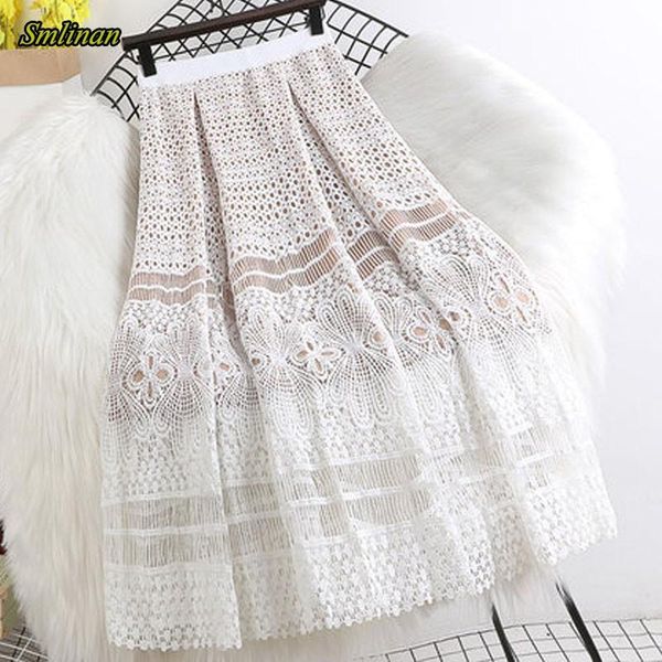 smlinan spring elegant vintage a ine mid-length skirt women clothes solid hollow out lace office high waist skirts ladies, Black
smlinan spring elegant vintage a ine mid-length skirt women clothes solid hollow out lace office high waist skirts ladies, Black