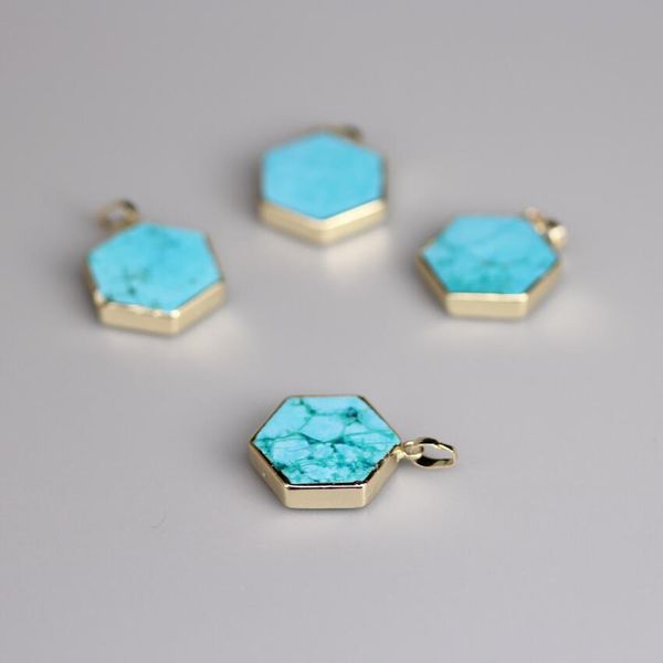 5pcs/lot gold edges hexagon slab charms,raw turquoises pendants,natural blue howlite stone slice nugget charms jewelry making, Bronze;silver
5pcs/lot gold edges hexagon slab charms,raw turquoises pendants,natural blue howlite stone slice nugget charms jewelry making, Bronze;silver