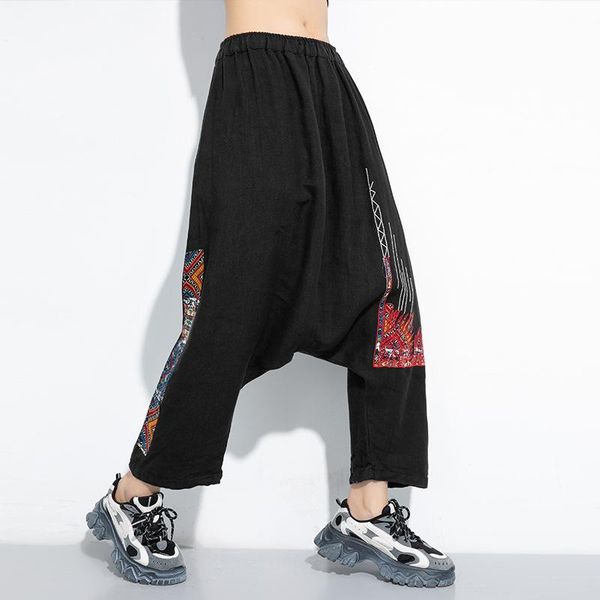 women's pants & capris lanmrem summer 2021 elastic waist cotton linen embroidery harem women personality large size cross famale yj277, Black;white
women's pants & capris lanmrem summer 2021 elastic waist cotton linen embroidery harem women personality large size cross famale yj277, Black;white