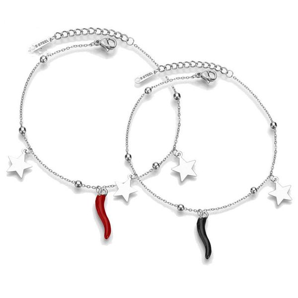 charm bracelets silver stainless steel chili pepper for women men jewelry couple pentagram chain bracelet party birthday gift, Golden;silver
charm bracelets silver stainless steel chili pepper for women men jewelry couple pentagram chain bracelet party birthday gift, Golden;silver