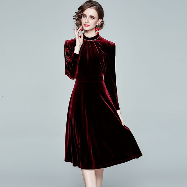 burgundy dress 2021 autumn women's french lace matching veet long sleeve bottomed skirt, Black;gray
burgundy dress 2021 autumn women's french lace matching veet long sleeve bottomed skirt, Black;gray