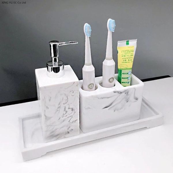 bathroom supplies ink pattern resin lotion bottle soap dish tray toothbrush holder with decoration accessories bath accessory set
bathroom supplies ink pattern resin lotion bottle soap dish tray toothbrush holder with decoration accessories bath accessory set