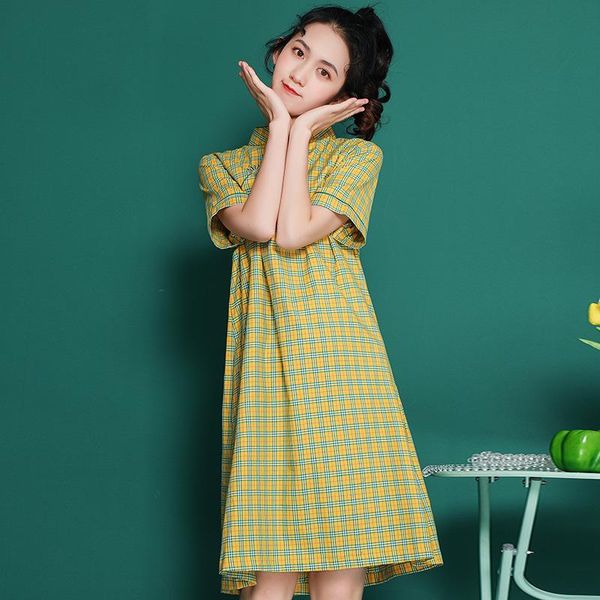 summer retro plaid cheongsam modified dress slim fashion loose literary small young ethnic clothing, Red
summer retro plaid cheongsam modified dress slim fashion loose literary small young ethnic clothing, Red