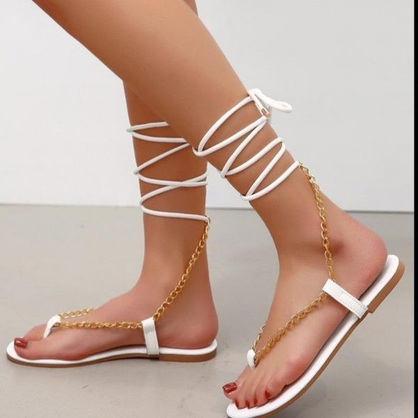sandals arrivals cross-tied women 2021 spring metal chain ankle strap female roman casual shoes plus size 43, Black
sandals arrivals cross-tied women 2021 spring metal chain ankle strap female roman casual shoes plus size 43, Black