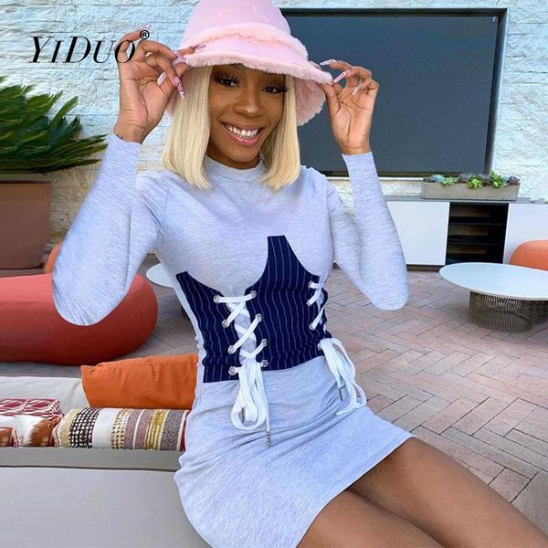 casual dresses yiduo bandage skinny bodycon women corset mini long sleeve fashion 2021 lace up black white dress party clubwear outfits, Black;gray
casual dresses yiduo bandage skinny bodycon women corset mini long sleeve fashion 2021 lace up black white dress party clubwear outfits, Black;gray