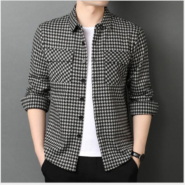 men's casual shirts winter 2021 thickened high-end brushed long sleeved shirt men business skin-friendly fashion quality camisa masculi, White;black
men's casual shirts winter 2021 thickened high-end brushed long sleeved shirt men business skin-friendly fashion quality camisa masculi, White;black