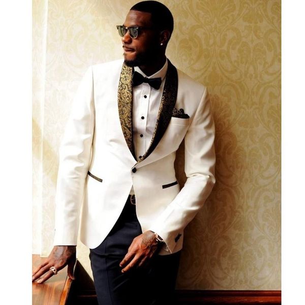 men's suits & blazers 2 piece wedding groom tuxedo with floral shawl lapel custom men male fashion costume white jacket black pants 202, White;black
men's suits & blazers 2 piece wedding groom tuxedo with floral shawl lapel custom men male fashion costume white jacket black pants 202, White;black