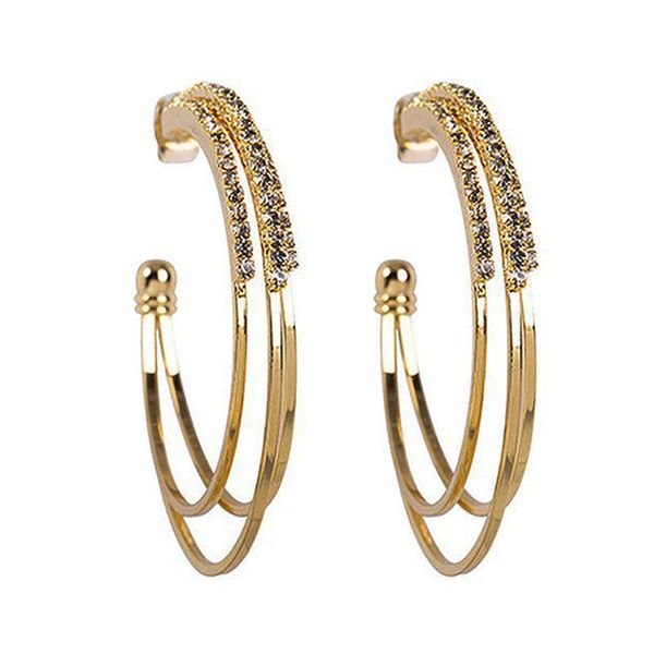 fashion triple circles design hoop earrings with crystals inlaid & 925 silver picering pin for women, Golden;silver
fashion triple circles design hoop earrings with crystals inlaid & 925 silver picering pin for women, Golden;silver