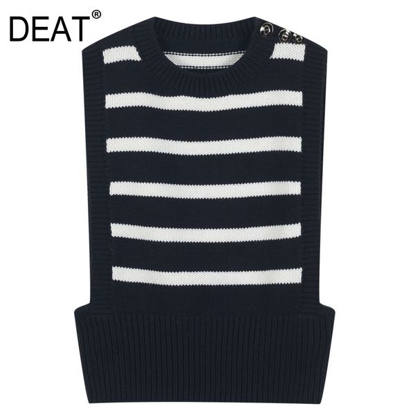 spring and summer fashion sleeveless temperament round neck button letter stripe t-shirt vest women's sh797 210421, Black;white
spring and summer fashion sleeveless temperament round neck button letter stripe t-shirt vest women's sh797 210421, Black;white